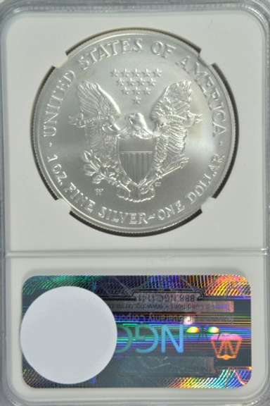Perfect 2007-W $1 Silver Eagle. NGC MS70