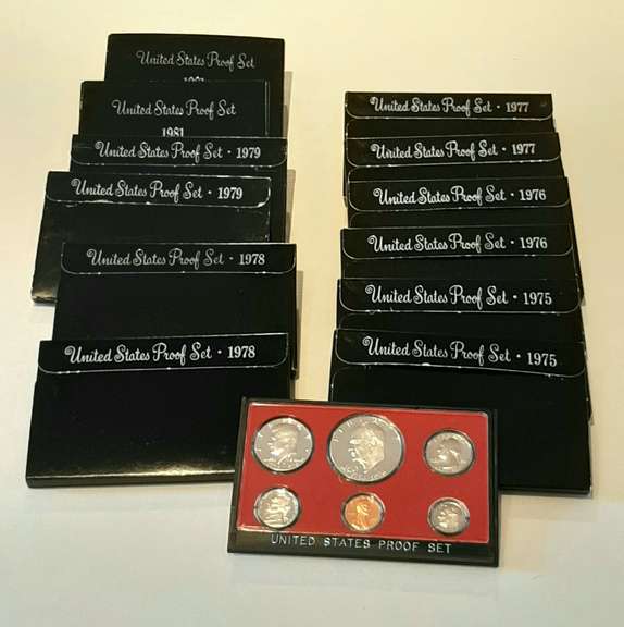 2 Each 1975-9 1981 US Proof Sets