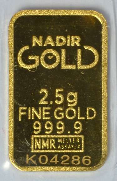 Special pure .9999 fine gold 2.5 grams Nadir gold bar