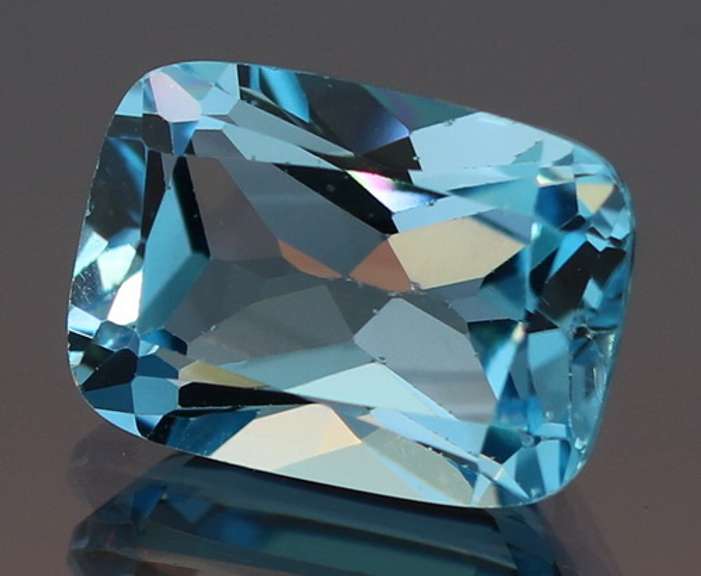 Radiant 9.41ct cushion cut Swiss blue Topaz