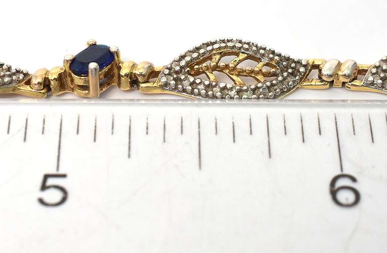 Sterling Silver Vermeil Blue Stone Bracelet