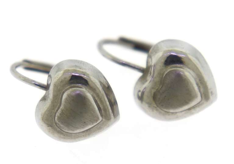 Sterling Silver Heart Drop Earrings