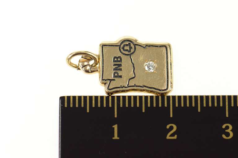 14K Yellow Gold PNB Pacific Northwest Bell Diamond Phone Charm/Pendant