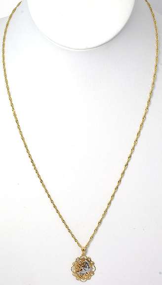 Breathtaking Dove Pendant in 2-Tone Gold