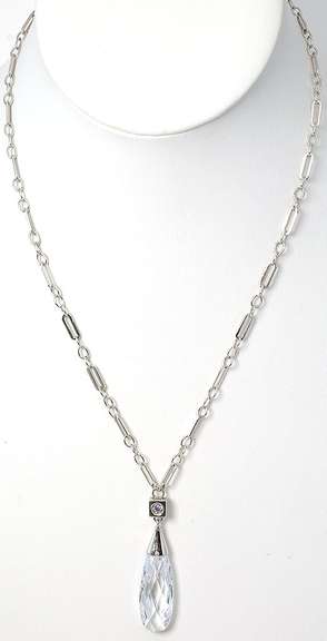 Sterling Silver Crystal Necklace and Earrings