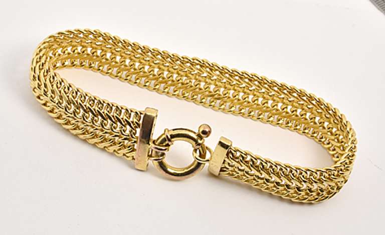 Snazzy Pair of Bracelets in Gilt Sterling Silver