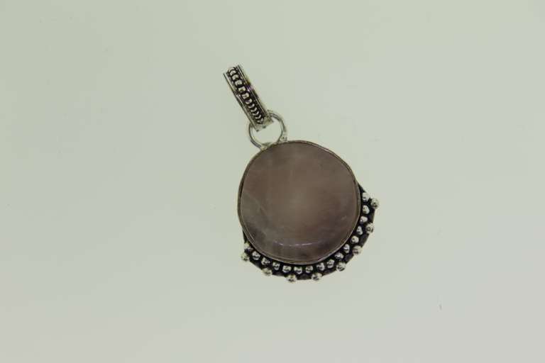 Silver-Tone Color Stone Pendant