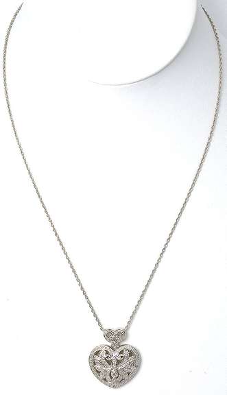 Elegant  Sterling Silver  Heart Necklace