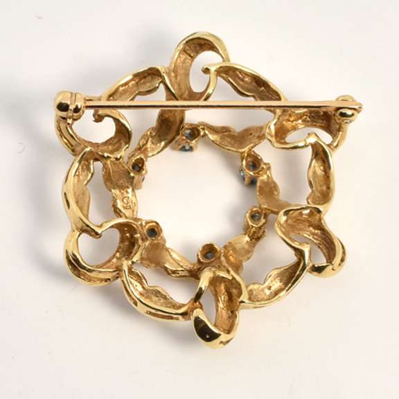Interesting Mid-Century Sapphire Brooch