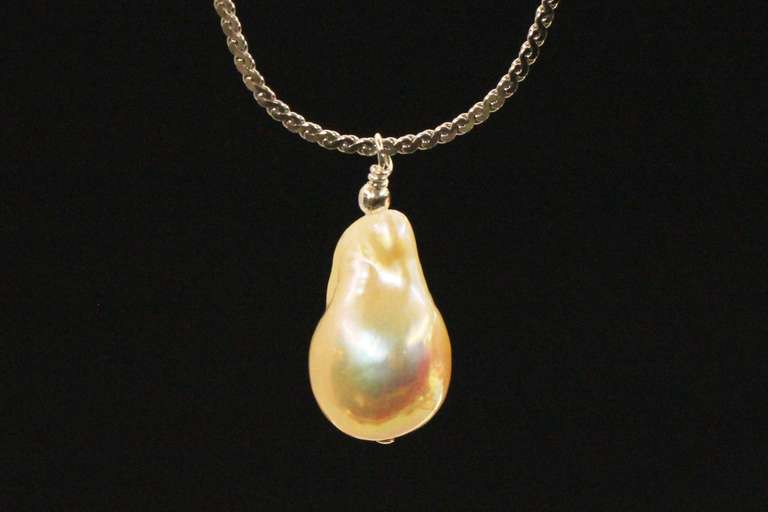 Classic Pearl Drop on Sterling Chain