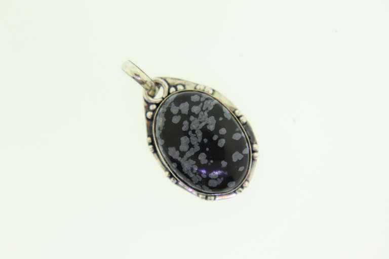 Silver-Tone Color Stone Pendant