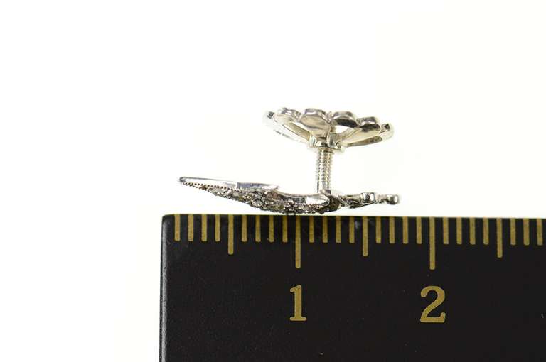14K White Gold Diamond Shriners Scimitar Sword Symbol Lapel Pin/Brooch