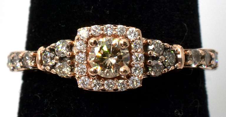 Sweet Diamond Halo Ring in 14KT Rose Gold