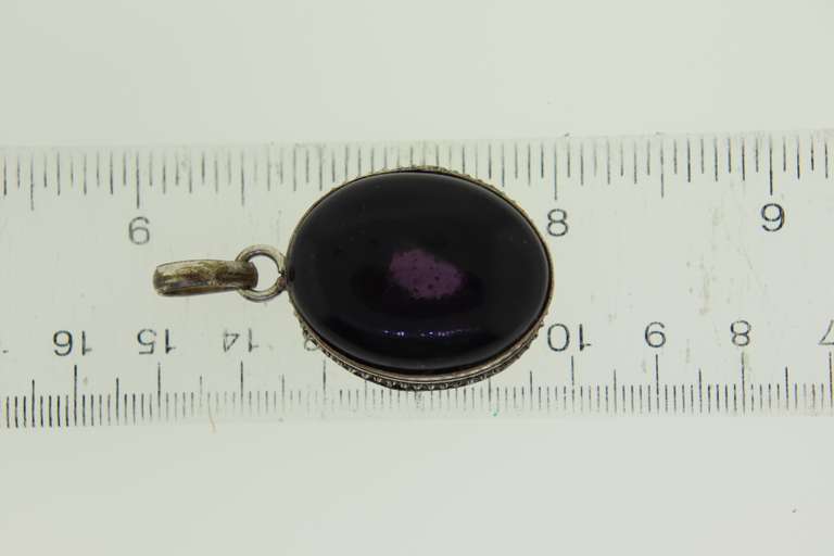 Silver-Tone Color Stone Pendant