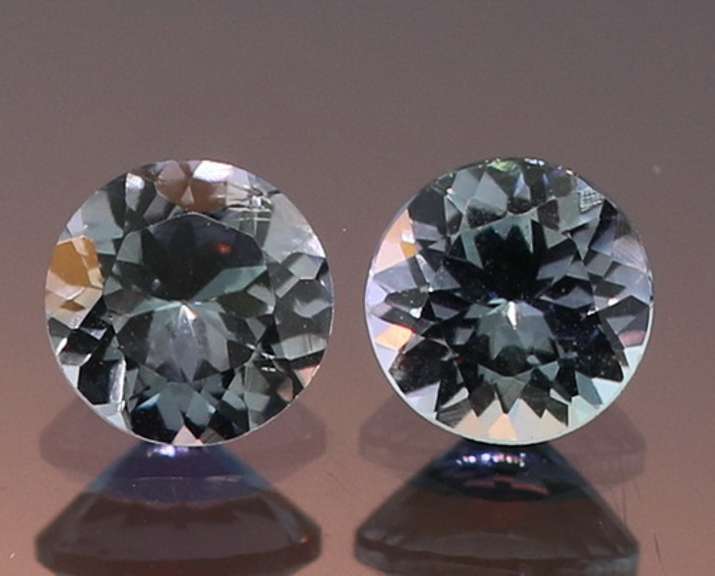 Glittering 1.49ct pair of silvery blue Tanzanite