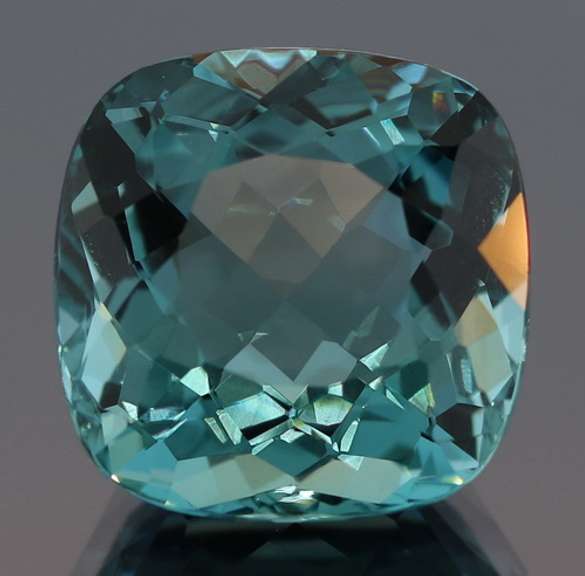 Radiant 34.75ct blue green created Amethyst