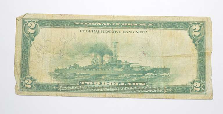 1918 $2.00 Boston, MA. United States Federal Reserve Large Note