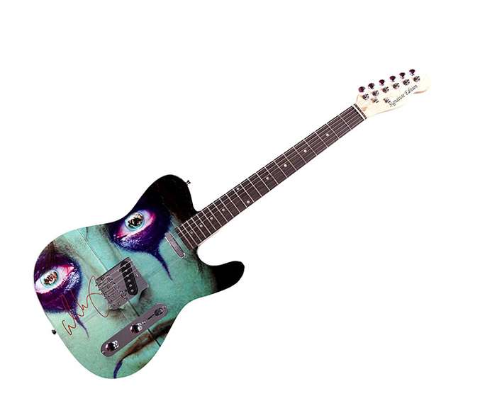 Alice Cooper Autographed Custom Graphics Guitar