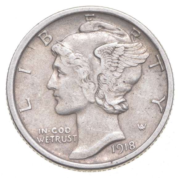 1918-D Mercury Silver Dime
