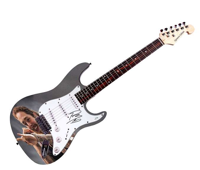 Post Malone Autographed Custom Photo Guitar
