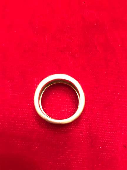 18K YELLOW GOLD WIDE WEDDING BAND WITH DIAMONDS