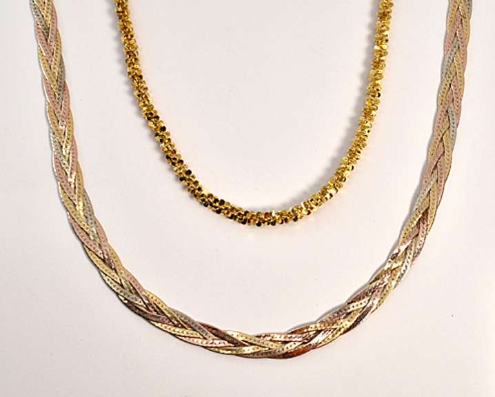Pretty Pair of Necklaces in Gilt Sterling Silver