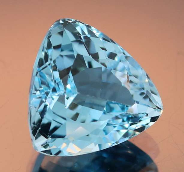 High fire 12.99ct trillion cut Swiss blue Topaz