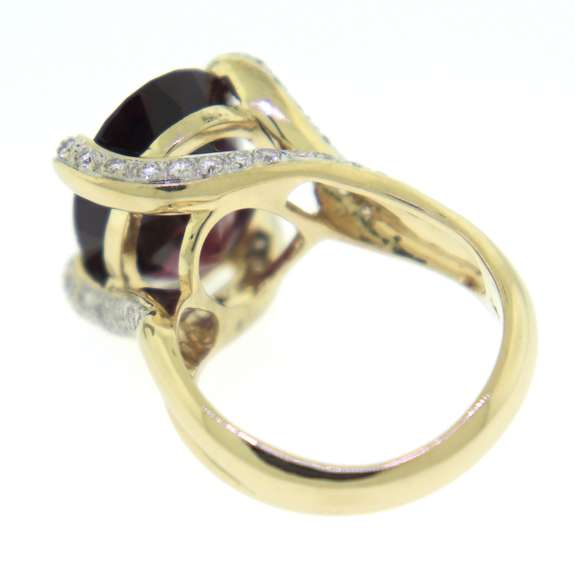 Must Have Garnet and Pave Diamond Twist Ring