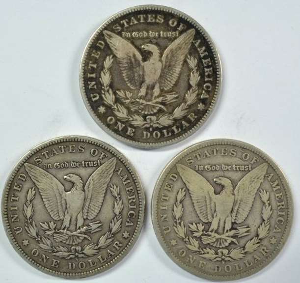 3 Diff. Better date 'S' Mint Morgan Silver Dollars