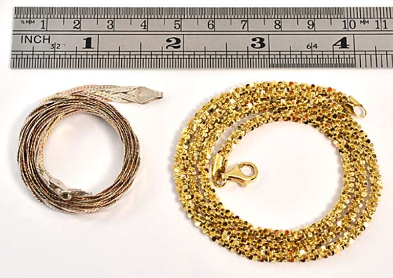 Pretty Pair of Necklaces in Gilt Sterling Silver