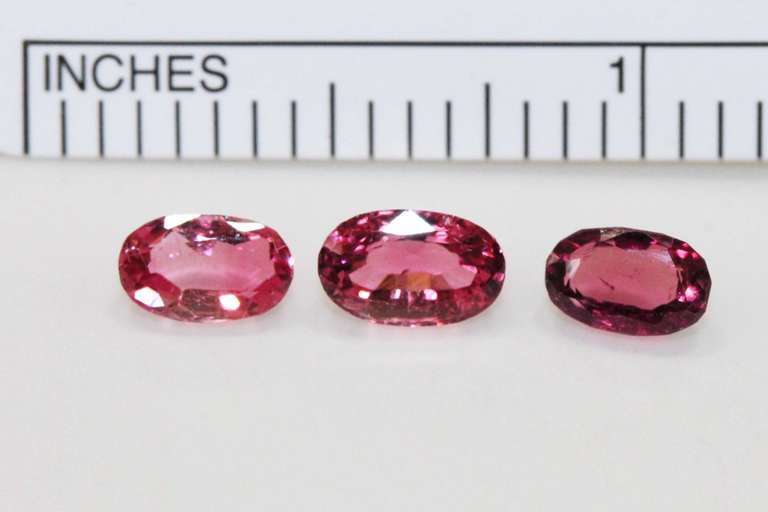 Radiant Natural Pink Tourmaline - Lot of 3