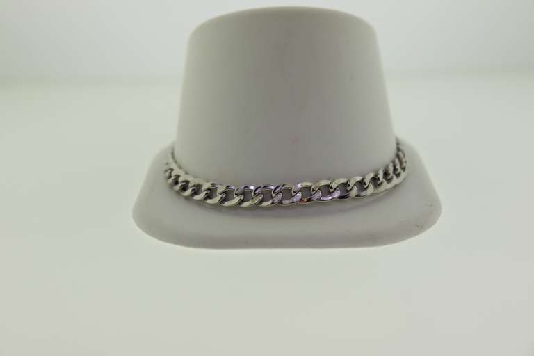 14K White Italian Milor Curb link Bracelet