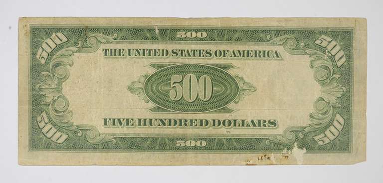 1934-A $500 Kansas City, Missouri Federal Reserve Note Pinhole & Issue