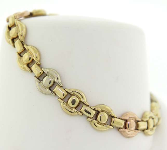 Beautiful 18kt Repeating Circle Motif Bracelet