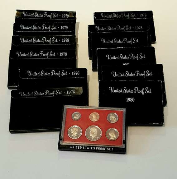 2 Each 1975-6 1978-1981 US Proof Sets