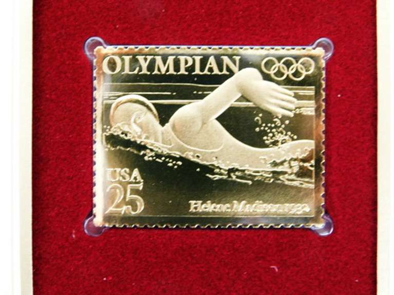 6 Olympic 1st Day Covers & 23KT Gold Stamps