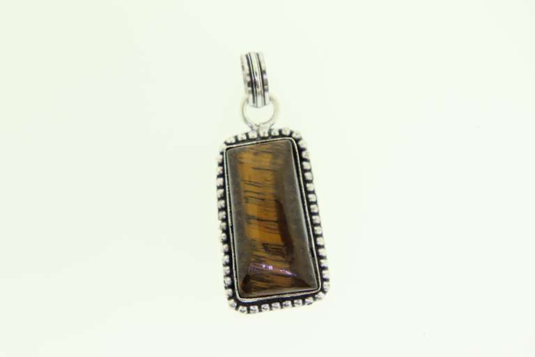 Silver-Tone Color Stone Pendant