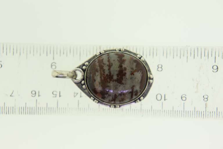 Silver-Tone Color Stone Pendant