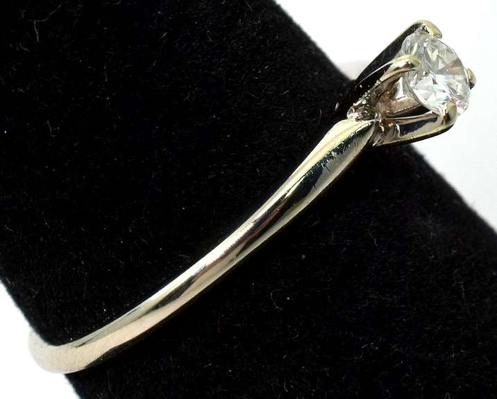 Charming Solitaire Diamond Ring in 14KT White Gold