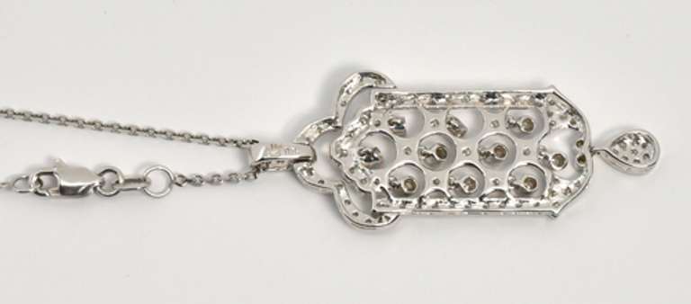 Classy Diamond Pendant Necklace in 14K WG