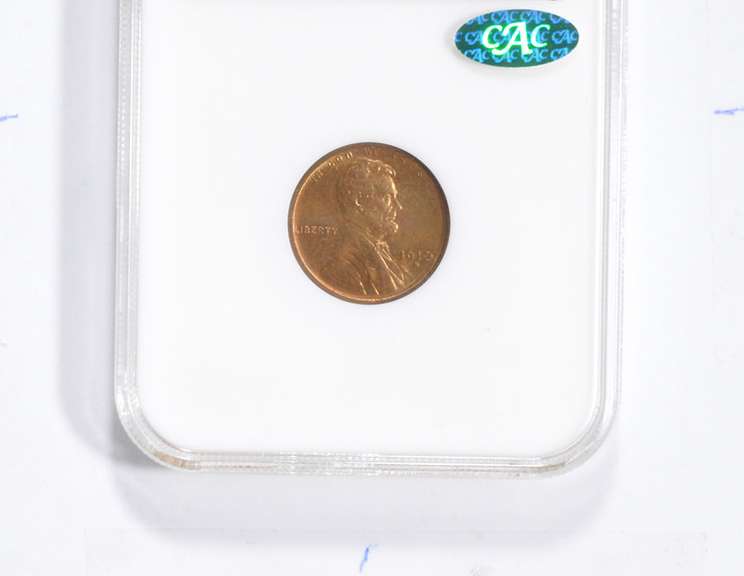 MS65 RB 1910-S Lincoln Wheat Cent - CAC - Graded NGC