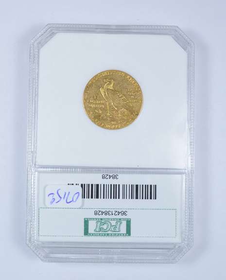 MS64 1908 $5.00 Indian Head Gold Half Eagle - Graded by PCI