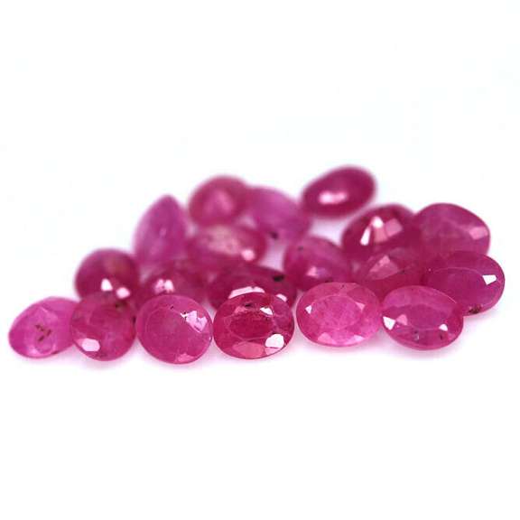 Vivid 6.26ct reddish pink Ruby set from Madagascar