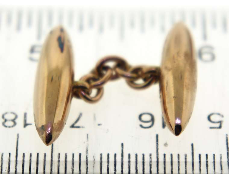 Bullet Shaped Yellow Gold Cufflinks