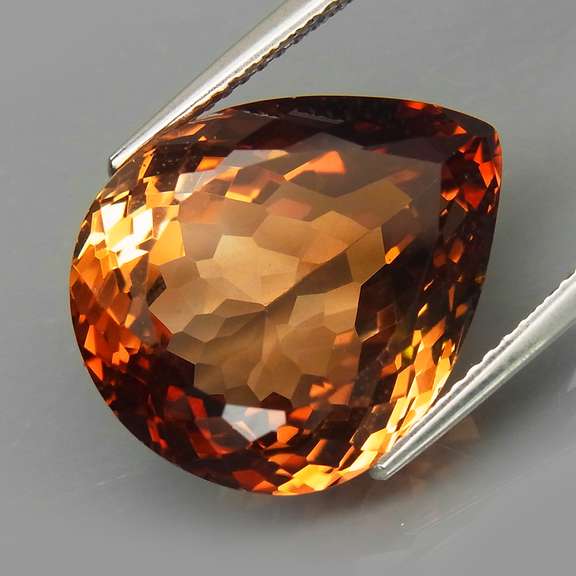 Substantial 21.61ct pear cut Imperial Topaz