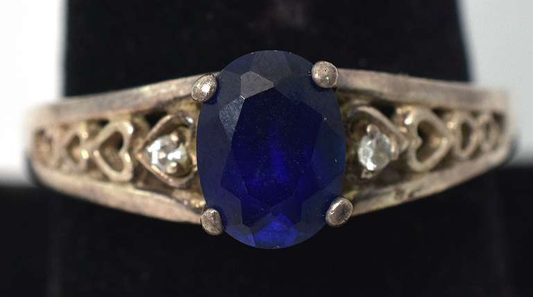 Sterling Silver Blue Stone Ring