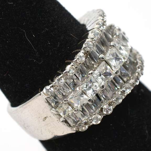 Sterling Silver CZ Cocktail Ring