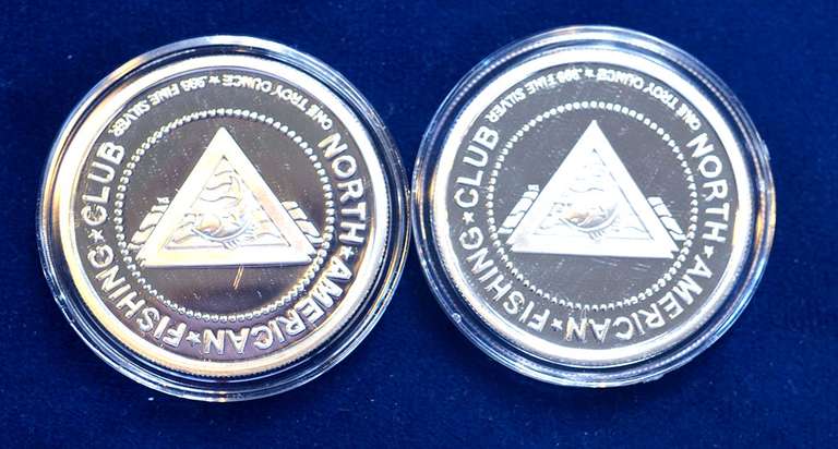 Lot of 2 National Fishing Grand Slam 1 OZ Silver Round