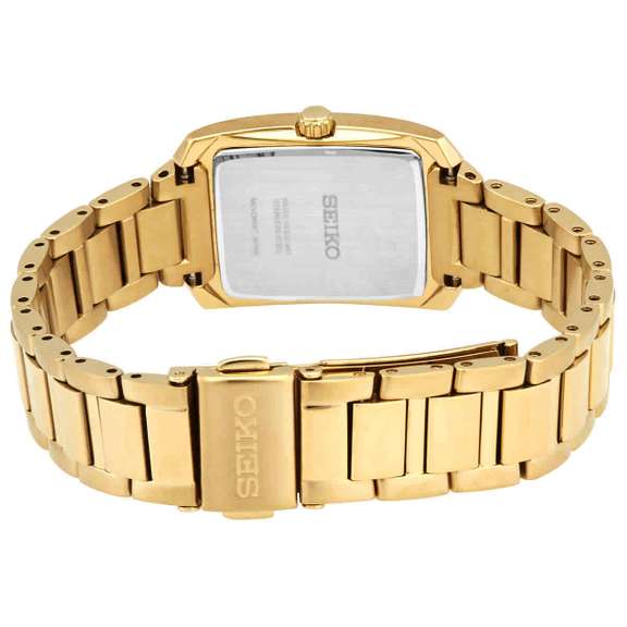 Seiko Diamond Black Dial Yellow Gold-tone Ladies Watch