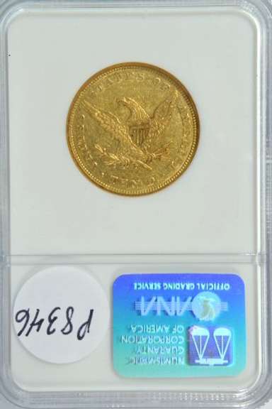 Near Mint 1847 No Motto $10 Liberty Gold. NGC AU50